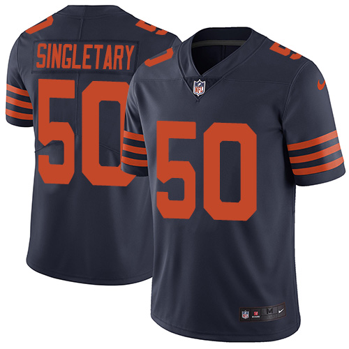 Nike Bears #50 Mike Singletary Navy Blue Alternate Men's Stitched NFL Vapor Untouchable Limited Jersey - Click Image to Close